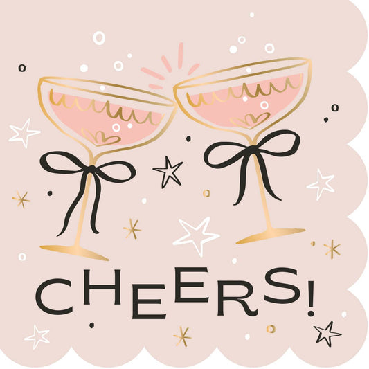 Cheers Bows - Cocktail Napkins | Foil - 20ct