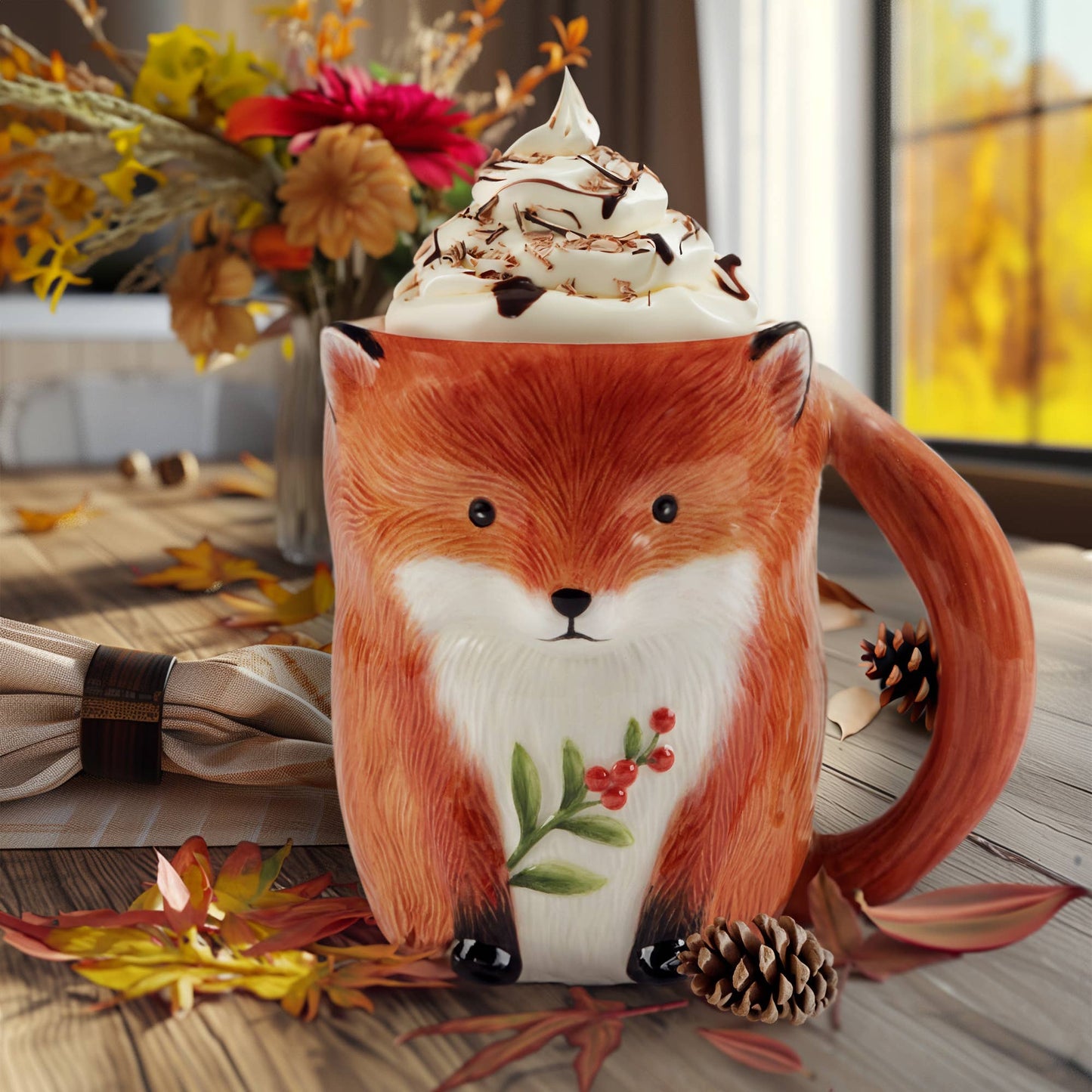 Woodland Critters Fall Mugs 16 oz.