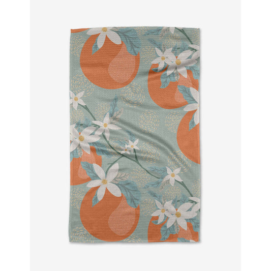 Orange Blossom Geometry Tea Towel