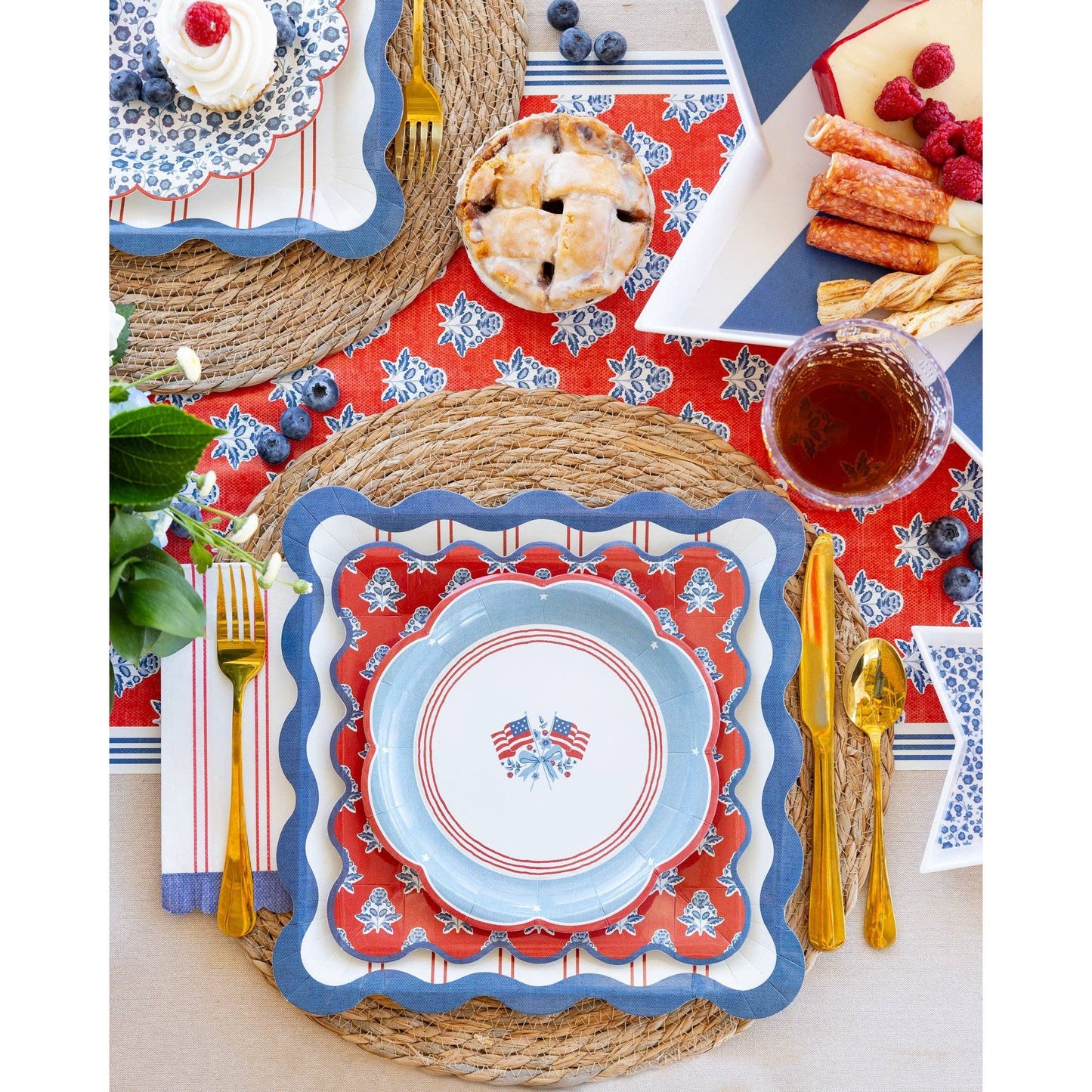 Red Striped Paper Dinner Napkin