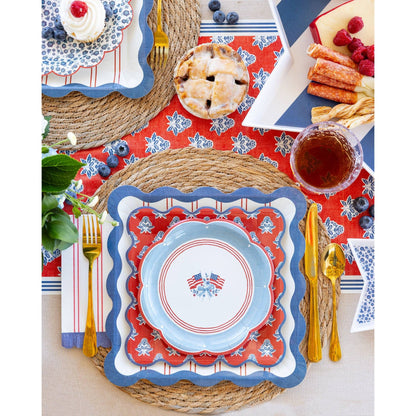 Red Striped Paper Dinner Napkin