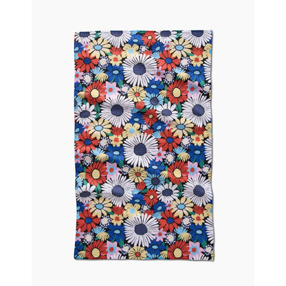 Wildflowers Bouquet Geometry Tea Towel