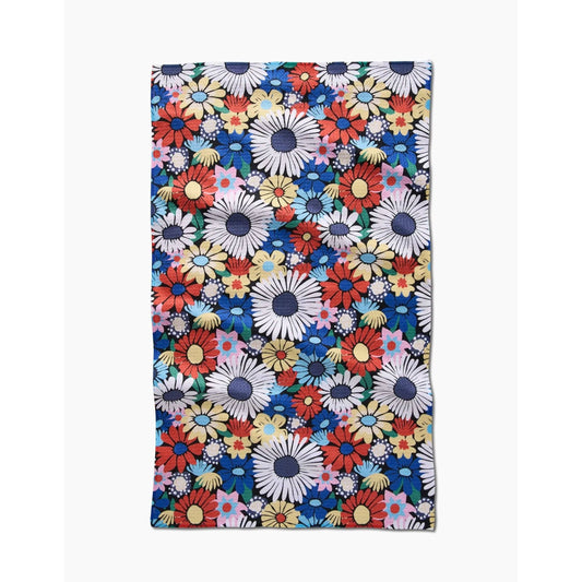 Wildflowers Bouquet Geometry Tea Towel