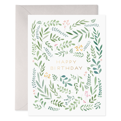 Pretty Leaves | Floral Birthday Greeting Card