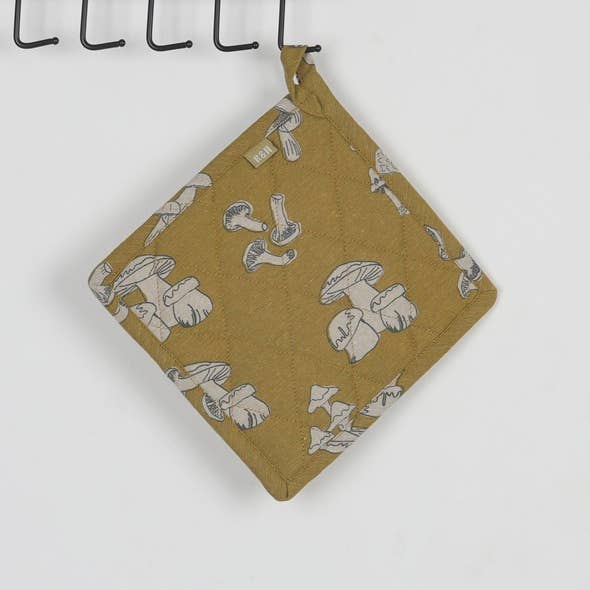 Pot Holder Trivets - Mushroom - Mustard