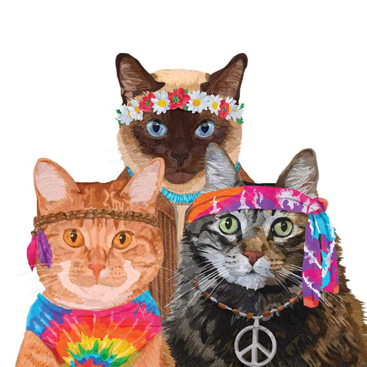 Groovy Cats Paper Cocktail Napkin