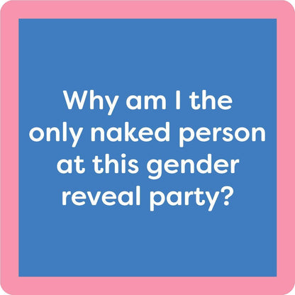 Gender Reveal Coaster | Funny Party Gift | Home Bar Decor