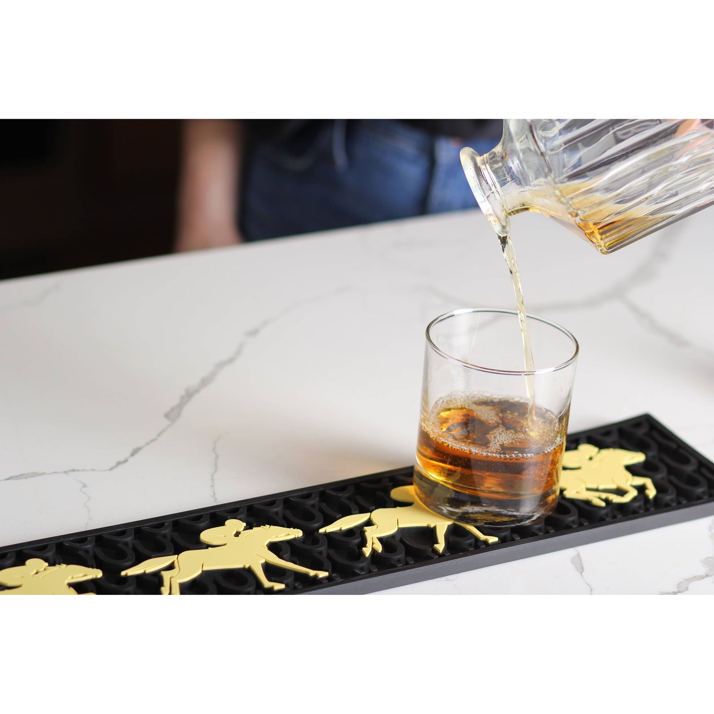 Racing Horses Rubber Bar Mat
