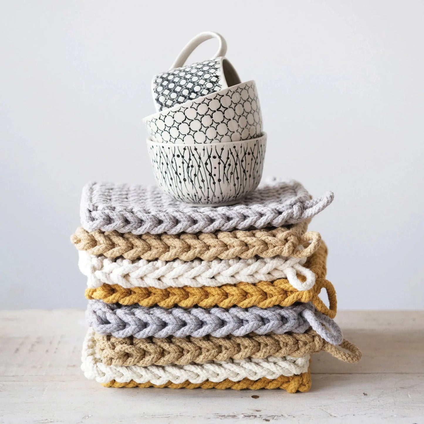 8" Crochet Potholder, 4 Colors CREATIVE CO-OP