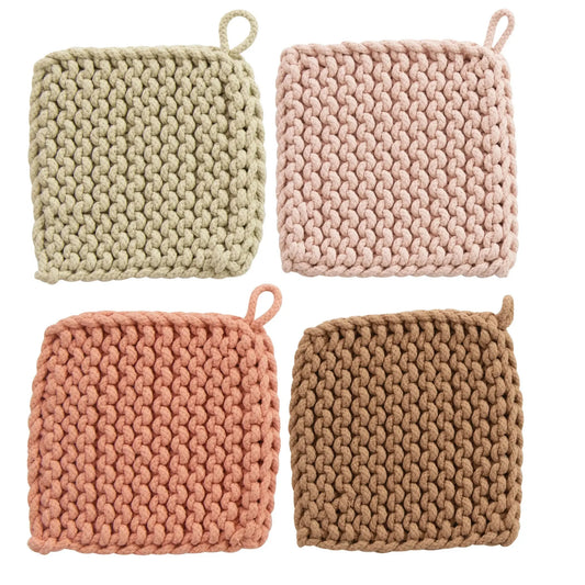 8" Square Cotton Crochet CREATIVE CO-OP
