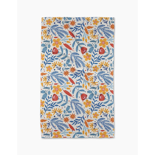 Folk Flora Geometry Tea Towel