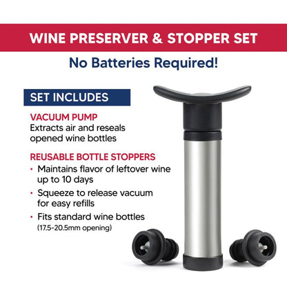 Wine Pump Vacuum Sealer Set