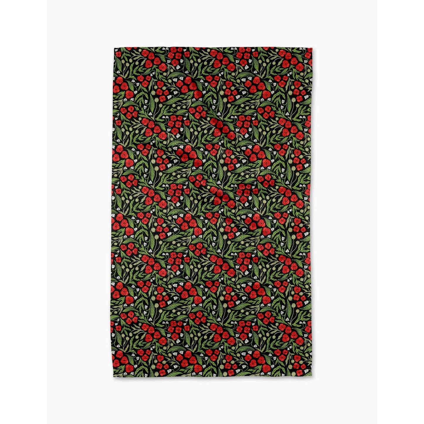 Flowing Poppies Geometry Tea Towel