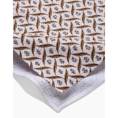 Plated Fall Berry Natural Geometry Tea Towel