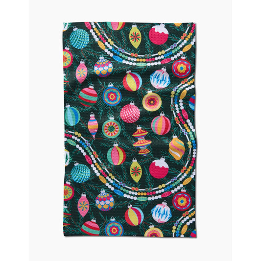 Shiny Ornaments Geometry Tea Towel