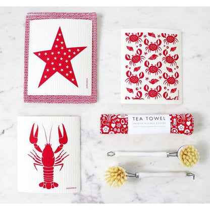 Swedish Dishcloth - Crayfish - Red - Coastal Design