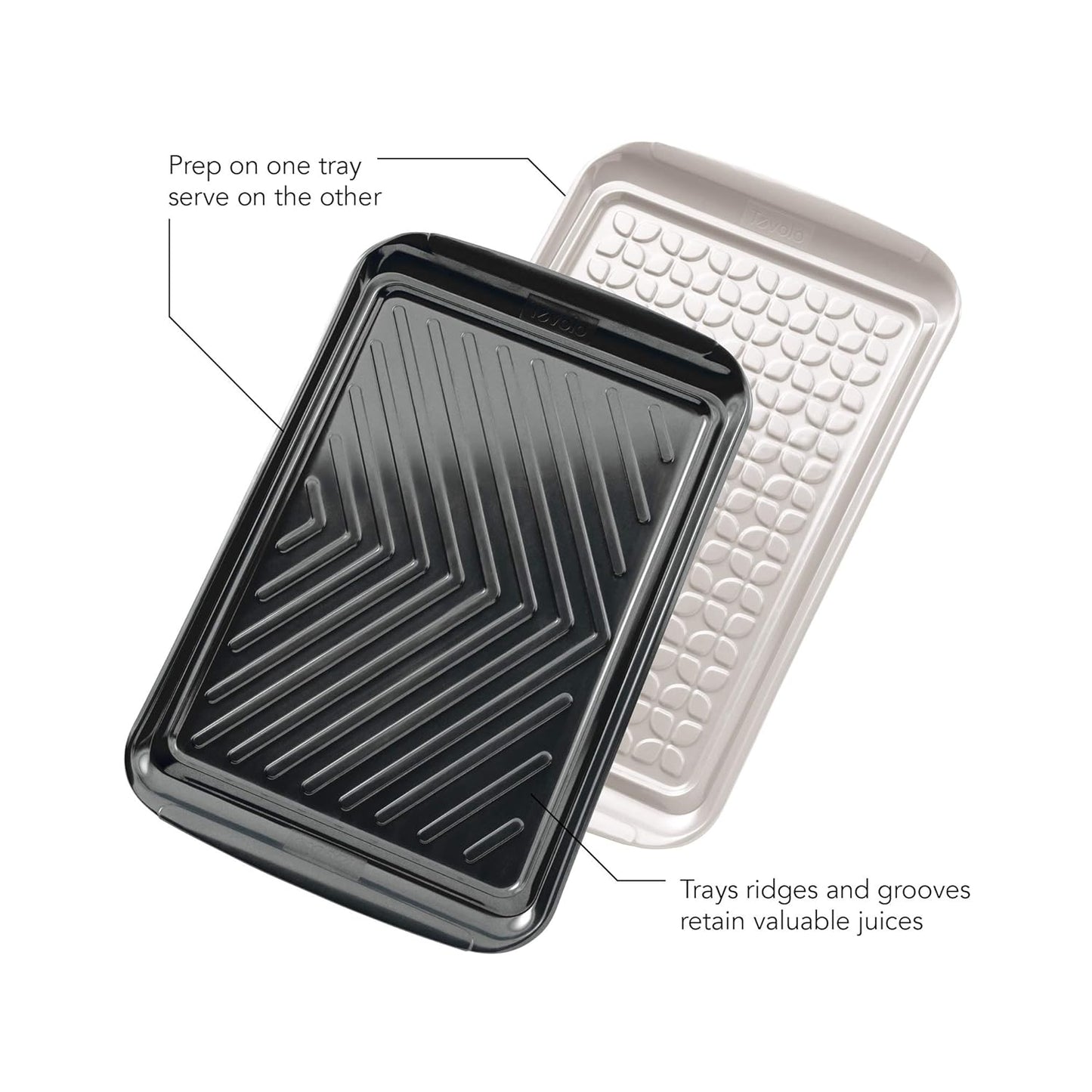 Tovolo Grilling Platters for Outdoor Grill BBQ Prep and Serve Trays Set of 2
