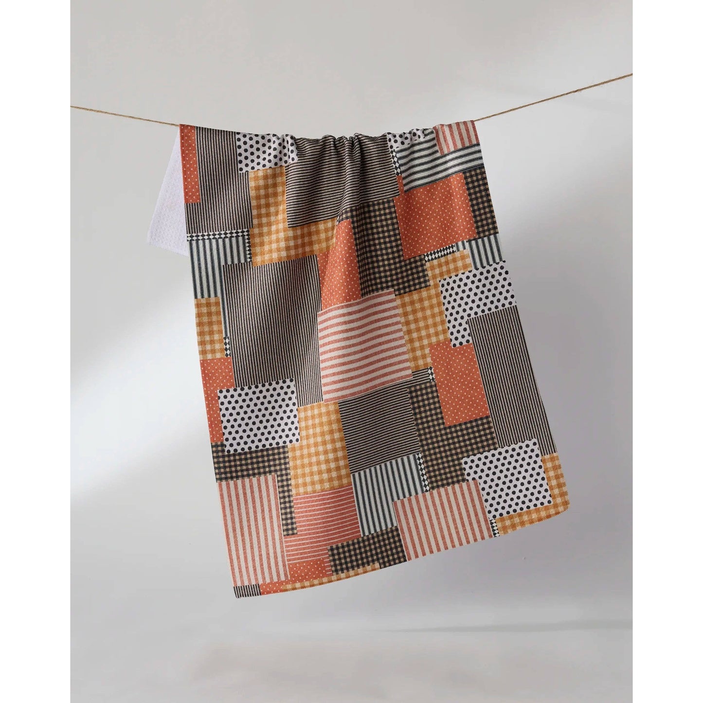 Patch and Pumpkin Geometry Tea Towel