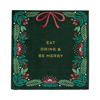 Eat Drink & Be Merry Cocktail Napkin