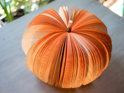 Halloween Decor- Fall Pumpkin- Eco-Friendly Book Decor