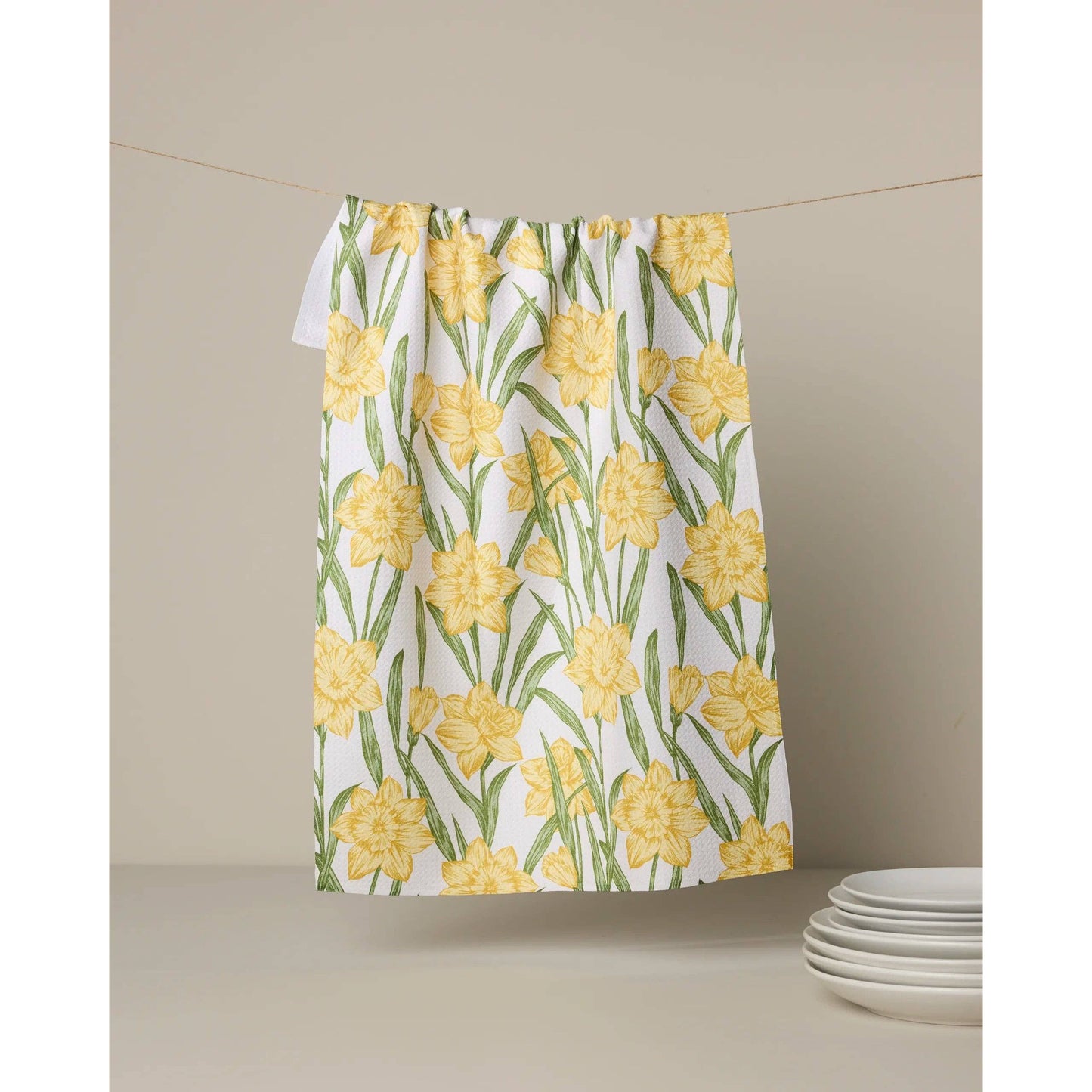Daffodil Darling Geometry Tea Towel