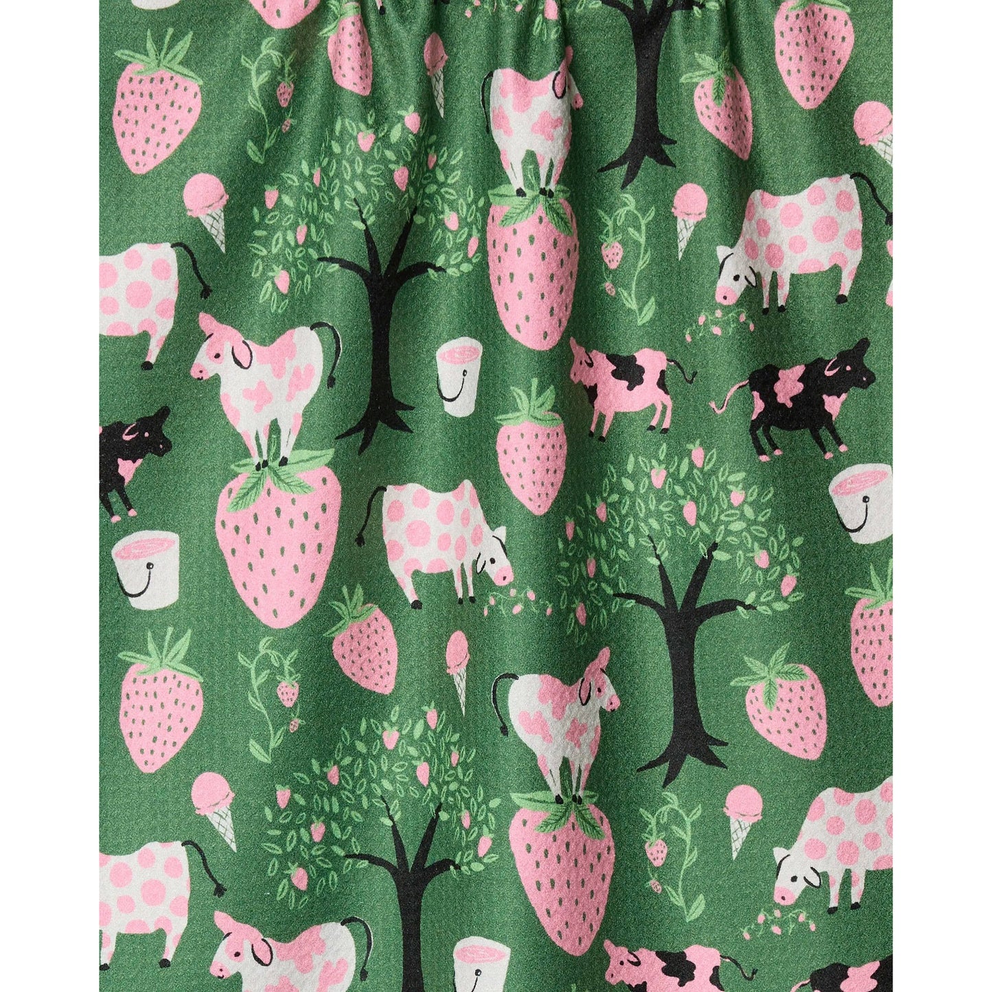 Strawberry Cows Geometry Tea Towel