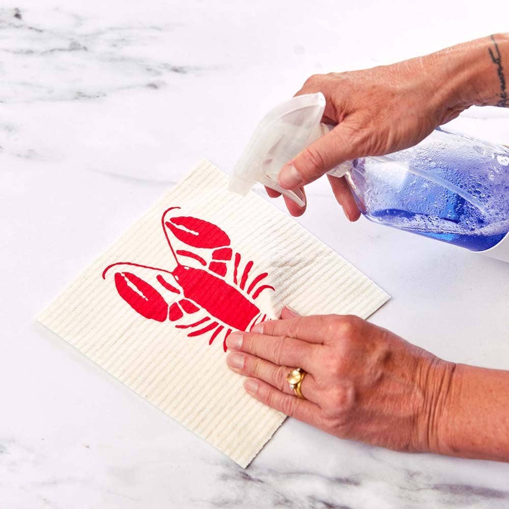 Lobster Waves blu Eco Sponge Cloths (Set of 2)