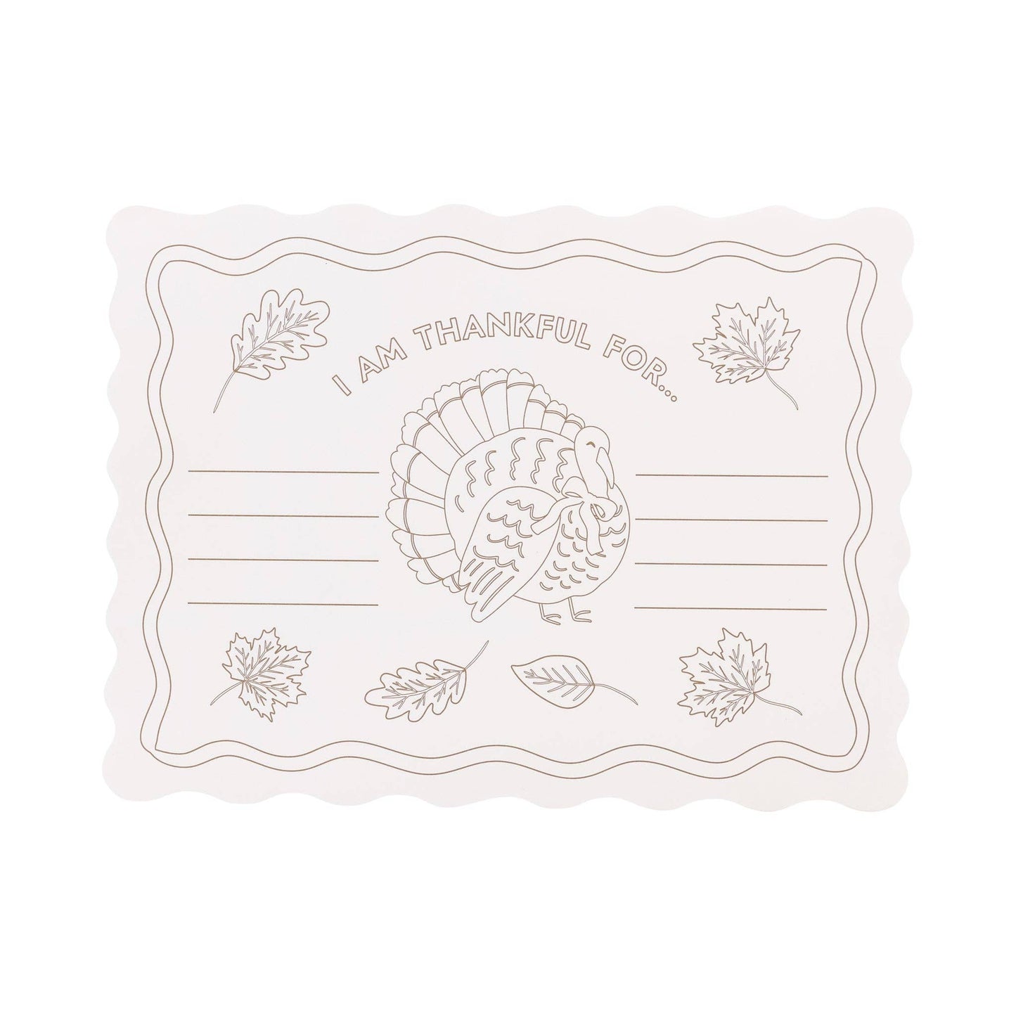 Thankful Coloring Placemat Kids Thanksgiving Activity