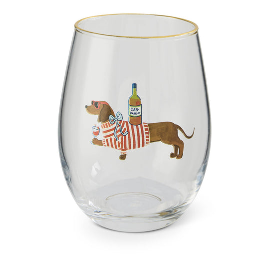 Dachshund Stemless Wine Glass, 17oz