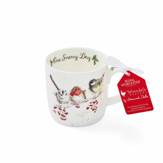 Wrendale One Snowy Day Birds Mug