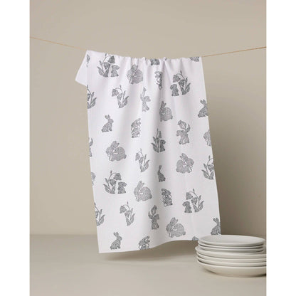Bunny Dots Geometry Tea Towel