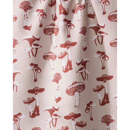 Autumn Mushrooms Geometry Tea Towel