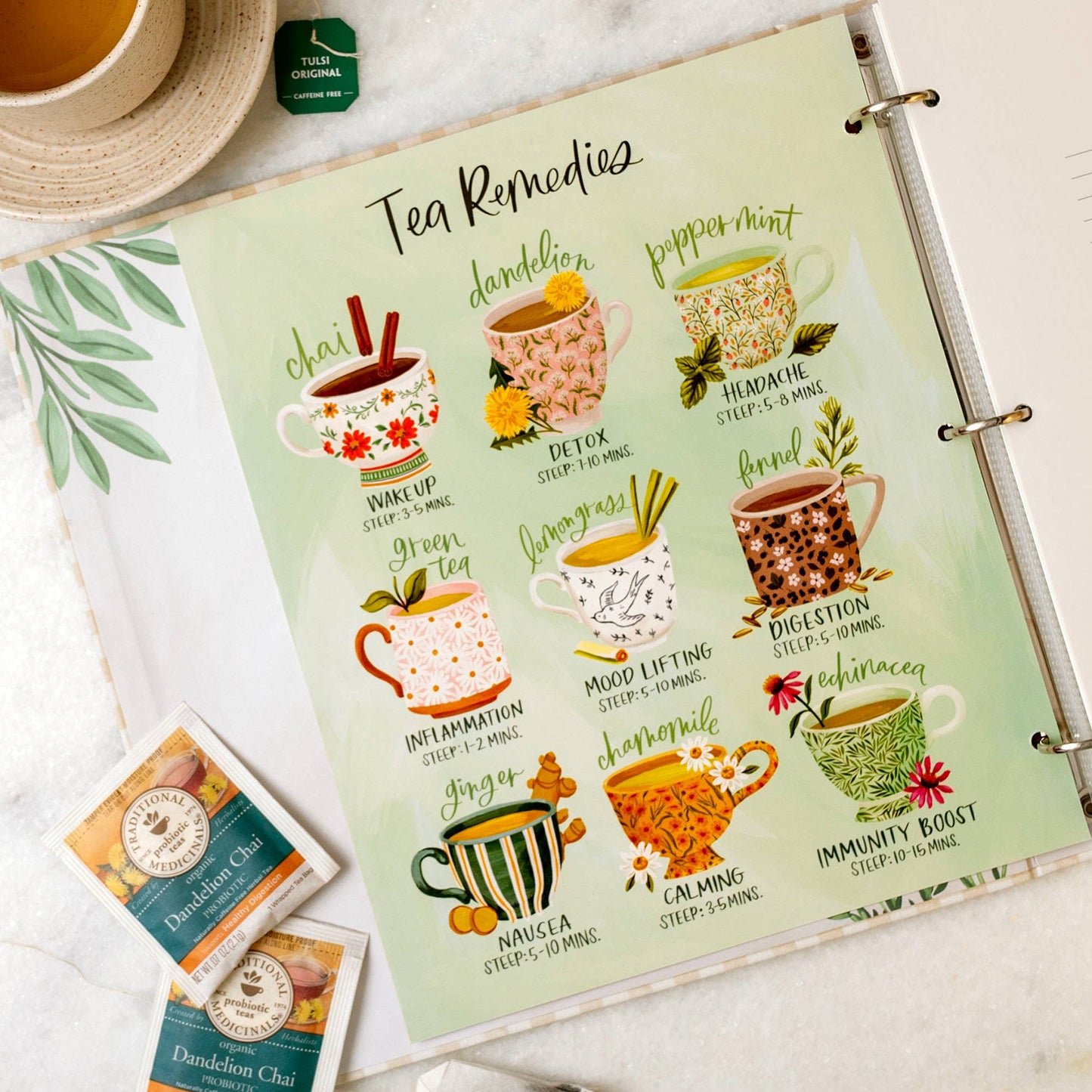 Beige Gingham Large Recipe Binder