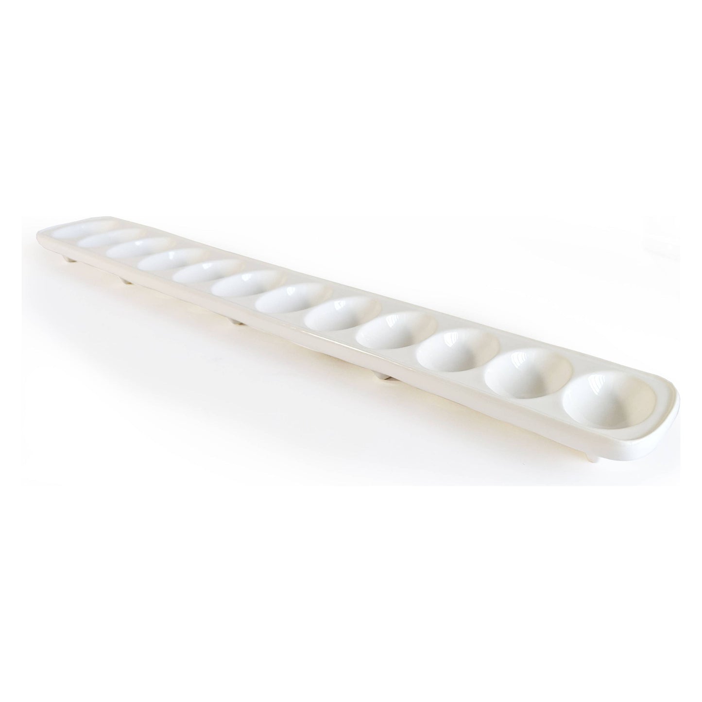 Stoneware White Deviled Egg Tray