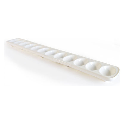 Stoneware White Deviled Egg Tray