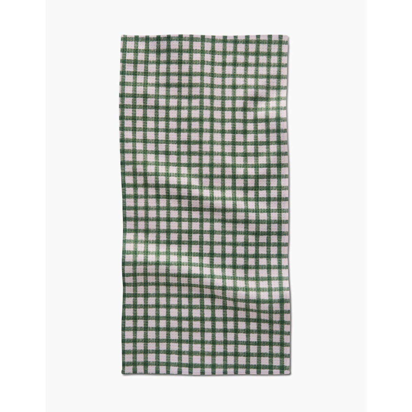 Fireside Plaid Green Geometry Bar Towel