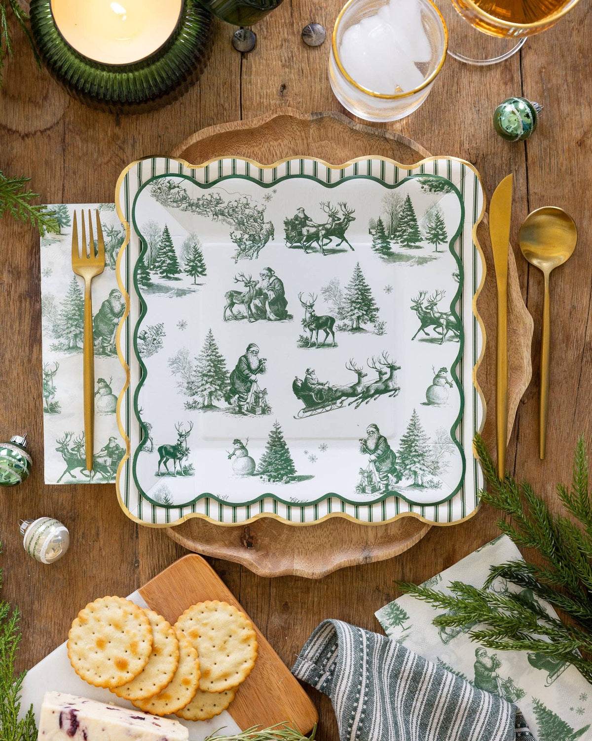 Winter Toile Dinner Napkin