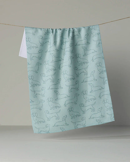 Dachshund Pups Tea Towel