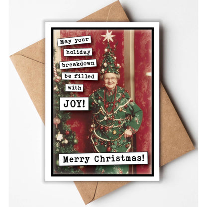 May Your Holiday Breakdown Be Filled With Joy! Christmas Greeting Card