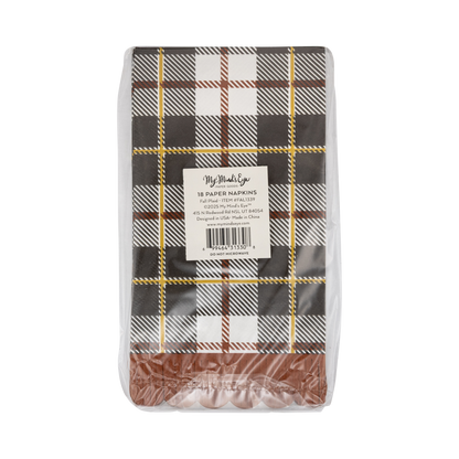 Black Fall Plaid Dinner Napkin