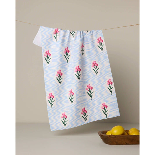 Spatial Bloom Geometry Tea Towel