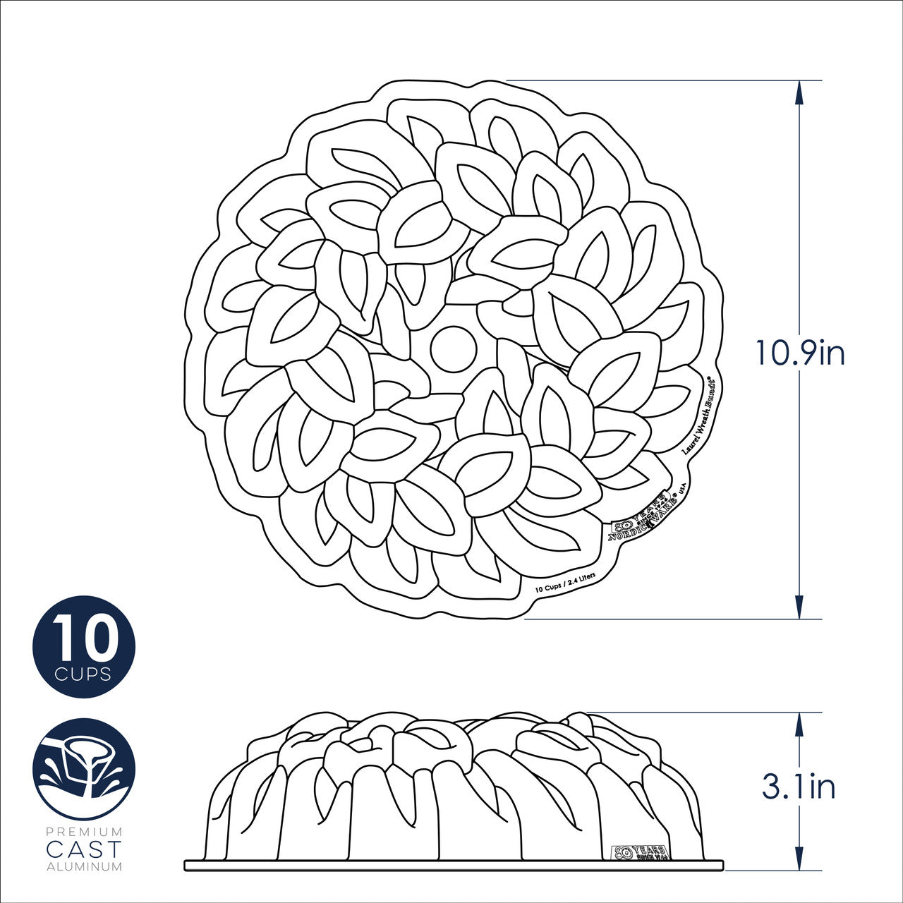 Nordic Ware 80th Anniversary Laurel Wreath Bundt