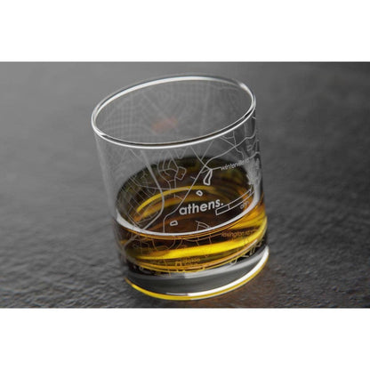 Tallahassee Florida State University College Town Etched Whiskey Rocks Glass - 11 oz