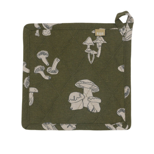 Pot Holder Trivets - Mushroom - Olive Green