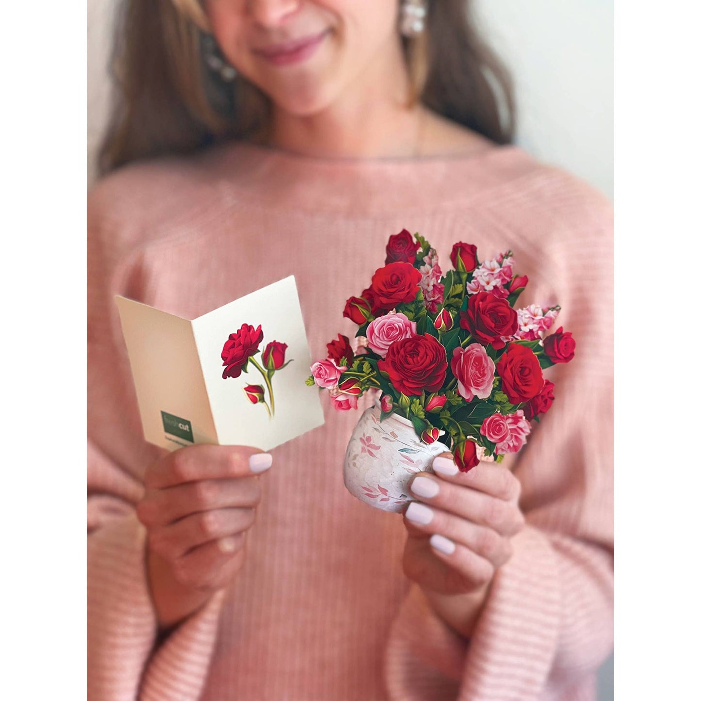 Mini Blooming Roses Pop Up Greeting Cards