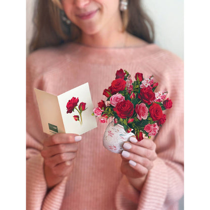Mini Blooming Roses Pop Up Greeting Cards