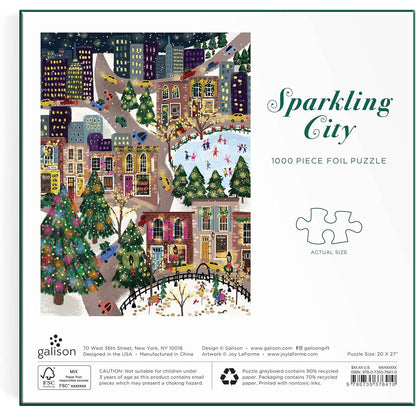 Joy Laforme Sparkling City 1000 Piece Foil Puzzle In a Square Box