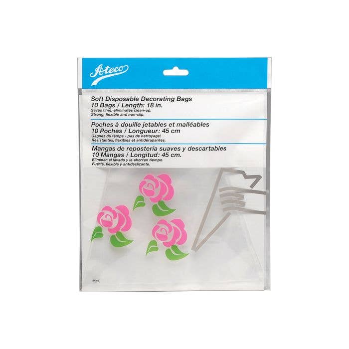 Ateco Soft Disposable Bags, 18in, Set Of 10