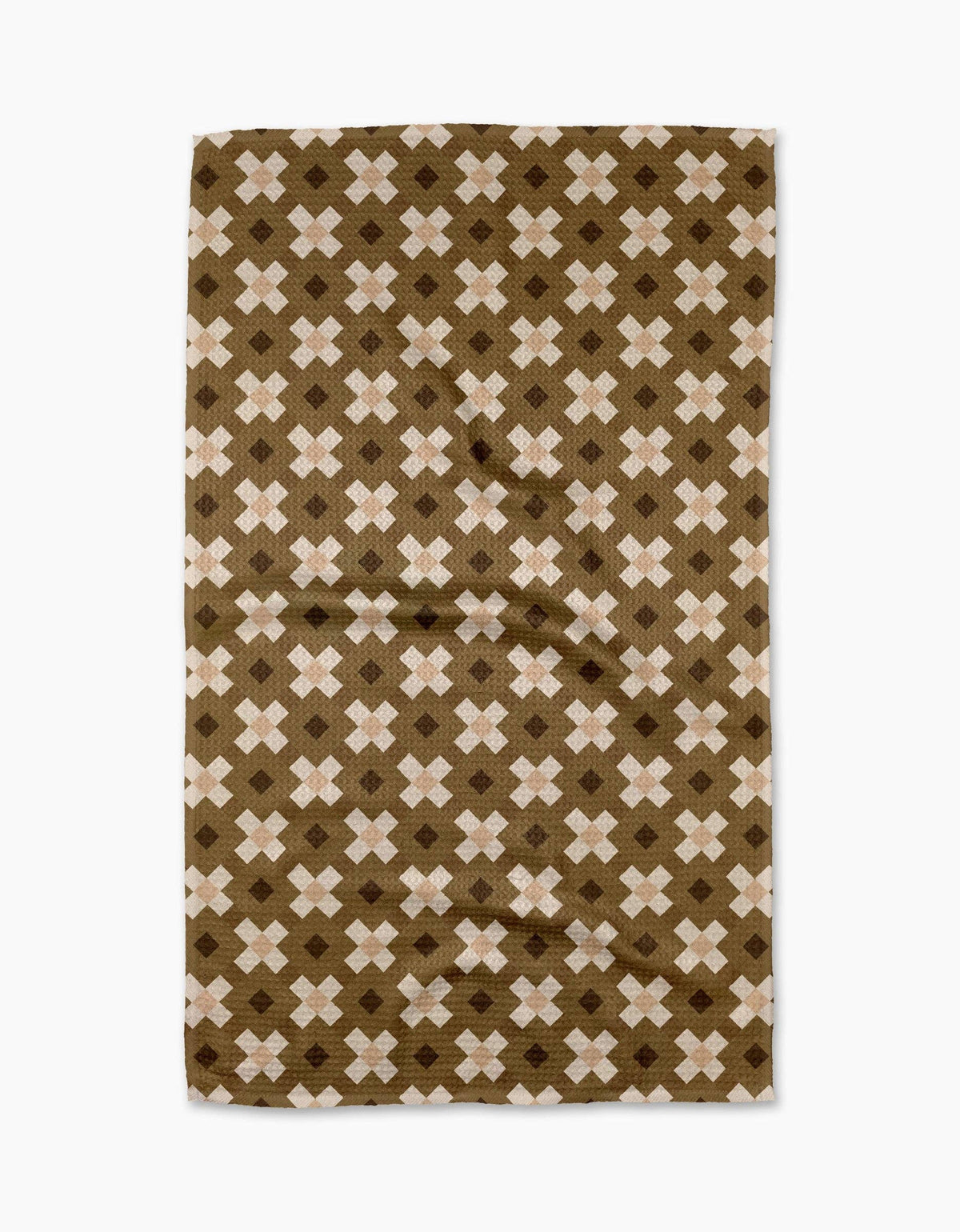 Olive Geometry Tea Towel