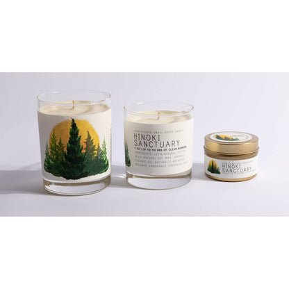Hinoki Sanctuary - Medium Glass - Just Bee Candle